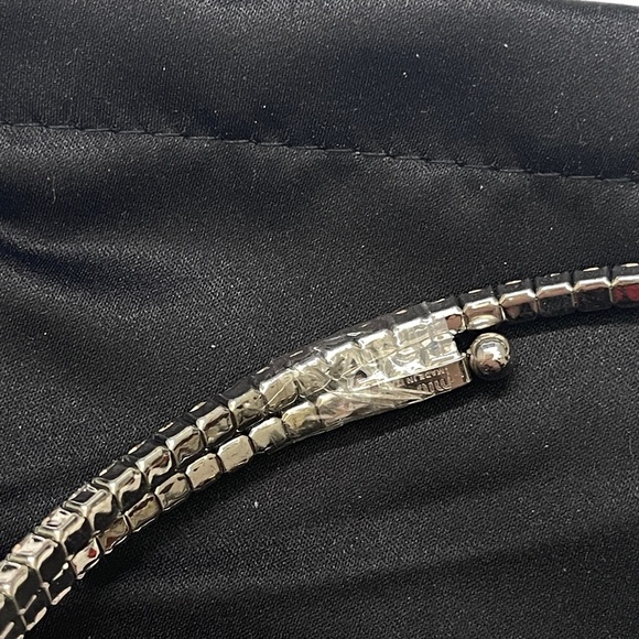 NEW MIU MIU Necklace Choker Crystal Rhinestones Silver with box and dust bag - Picture 6 of 8